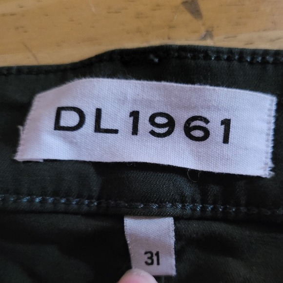 DL1961 Margaux Thicket Green High Rise Raw Hem Instasculpt Ankle Skinny Jeans - Picture 14 of 14